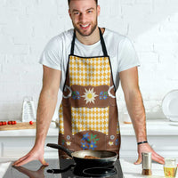Lederhosen Oktoberfest Apron Gold Edelweiss Floral Polka Dots - Wonder Print Shop