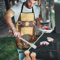 Lederhosen Oktoberfest Apron Gold Edelweiss Floral Polka Dots - Wonder Print Shop