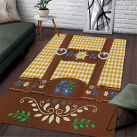 Lederhosen Oktoberfest Area Rug Gold Edelweiss Floral Polka Dots - Wonder Print Shop