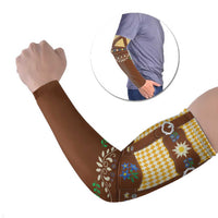 Lederhosen Oktoberfest Arm Sleeves Gold Edelweiss Floral Polka Dots - Wonder Print Shop