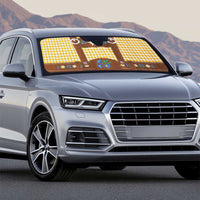 Lederhosen Oktoberfest Auto Sun Shade Gold Edelweiss Floral Polka Dots - Wonder Print Shop