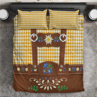 Lederhosen Oktoberfest Bedding Set Gold Edelweiss Floral Polka Dots - Wonder Print Shop