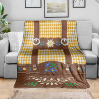 Lederhosen Oktoberfest Blanket Gold Edelweiss Floral Polka Dots - Wonder Print Shop