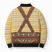 Lederhosen Oktoberfest Bomber Puffer Jacket Gold Edelweiss Floral Polka Dots - Wonder Print Shop