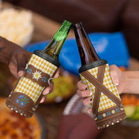 Lederhosen Oktoberfest 4 in 1 Can Cooler Tumbler Gold Edelweiss Floral Polka Dots - Wonder Print Shop