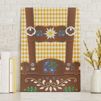 Lederhosen Oktoberfest Canvas Wall Art Gold Edelweiss Floral Polka Dots - Wonder Print Shop