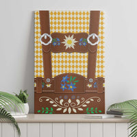 Lederhosen Oktoberfest Canvas Wall Art Gold Edelweiss Floral Polka Dots - Wonder Print Shop