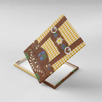 Lederhosen Oktoberfest Canvas Wall Art Gold Edelweiss Floral Polka Dots - Wonder Print Shop