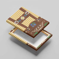 Lederhosen Oktoberfest Canvas Wall Art Gold Edelweiss Floral Polka Dots - Wonder Print Shop