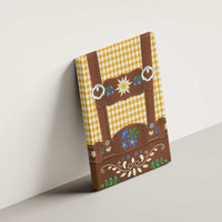 Lederhosen Oktoberfest Canvas Wall Art Gold Edelweiss Floral Polka Dots - Wonder Print Shop