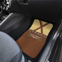Lederhosen Oktoberfest Car Mats Gold Edelweiss Floral Polka Dots - Wonder Print Shop
