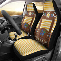 Lederhosen Oktoberfest Car Seat Cover Gold Edelweiss Floral Polka Dots - Wonder Print Shop