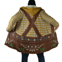 Lederhosen Oktoberfest Cloak Gold Edelweiss Floral Polka Dots - Wonder Print Shop