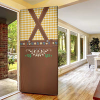 Lederhosen Oktoberfest Door Cover Gold Edelweiss Floral Polka Dots - Wonder Print Shop