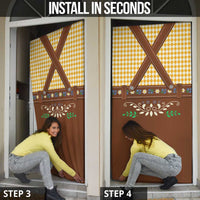 Lederhosen Oktoberfest Door Cover Gold Edelweiss Floral Polka Dots - Wonder Print Shop