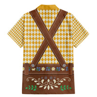 Lederhosen Oktoberfest Family Matching Mermaid Dress and Hawaiian Shirt Gold Edelweiss Floral Polka Dots - Wonder Print Shop