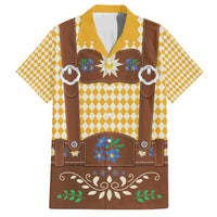 Lederhosen Oktoberfest Family Matching Puletasi and Hawaiian Shirt Gold Edelweiss Floral Polka Dots - Wonder Print Shop