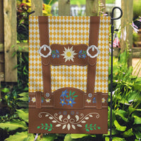 Lederhosen Oktoberfest Garden Flag Gold Edelweiss Floral Polka Dots - Wonder Print Shop