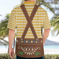 Lederhosen Oktoberfest Hawaiian Shirt Gold Edelweiss Floral Polka Dots - Wonder Print Shop