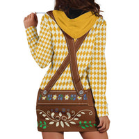 Lederhosen Oktoberfest Hoodie Dress Gold Edelweiss Floral Polka Dots - Wonder Print Shop