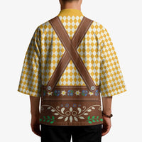 Lederhosen Oktoberfest Kimono Gold Edelweiss Floral Polka Dots - Wonder Print Shop