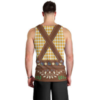 Lederhosen Oktoberfest Men Tank Top Gold Edelweiss Floral Polka Dots - Wonder Print Shop