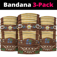 Lederhosen Oktoberfest Neck Gaiter Gold Edelweiss Floral Polka Dots - Wonder Print Shop