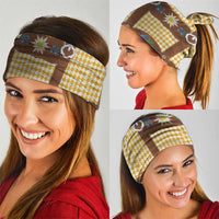 Lederhosen Oktoberfest Neck Gaiter Gold Edelweiss Floral Polka Dots - Wonder Print Shop