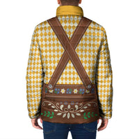 Lederhosen Oktoberfest Padded Jacket Gold Edelweiss Floral Polka Dots - Wonder Print Shop