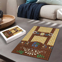 Lederhosen Oktoberfest Puzzle Gold Edelweiss Floral Polka Dots - Wonder Print Shop