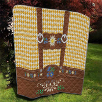 Lederhosen Oktoberfest Quilt Gold Edelweiss Floral Polka Dots - Wonder Print Shop