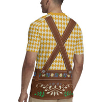 Lederhosen Oktoberfest Rugby Jersey Gold Edelweiss Floral Polka Dots - Wonder Print Shop