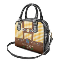 Lederhosen Oktoberfest Shoulder Handbag Gold Edelweiss Floral Polka Dots - Wonder Print Shop