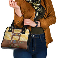 Lederhosen Oktoberfest Shoulder Handbag Gold Edelweiss Floral Polka Dots - Wonder Print Shop