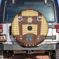 Lederhosen Oktoberfest Spare Tire Cover Gold Edelweiss Floral Polka Dots - Wonder Print Shop