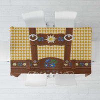Lederhosen Oktoberfest Tablecloth Gold Edelweiss Floral Polka Dots - Wonder Print Shop