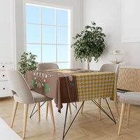 Lederhosen Oktoberfest Tablecloth Gold Edelweiss Floral Polka Dots - Wonder Print Shop