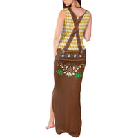 Lederhosen Oktoberfest Tank Maxi Dress Gold Edelweiss Floral Polka Dots - Wonder Print Shop