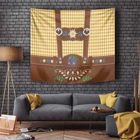 Lederhosen Oktoberfest Tapestry Gold Edelweiss Floral Polka Dots - Wonder Print Shop