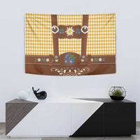 Lederhosen Oktoberfest Tapestry Gold Edelweiss Floral Polka Dots - Wonder Print Shop