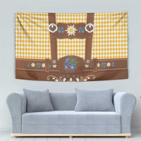 Lederhosen Oktoberfest Tapestry Gold Edelweiss Floral Polka Dots - Wonder Print Shop