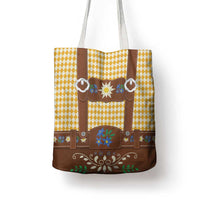 Lederhosen Oktoberfest Tote Bag Gold Edelweiss Floral Polka Dots - Wonder Print Shop