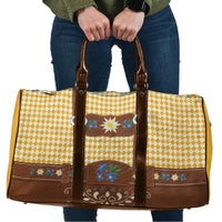 Lederhosen Oktoberfest Travel Bag Gold Edelweiss Floral Polka Dots - Wonder Print Shop