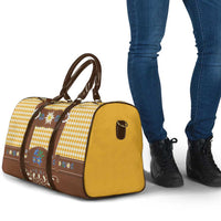 Lederhosen Oktoberfest Travel Bag Gold Edelweiss Floral Polka Dots - Wonder Print Shop