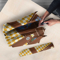 Lederhosen Oktoberfest Umbrella Gold Edelweiss Floral Polka Dots - Wonder Print Shop