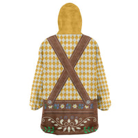 Lederhosen Oktoberfest Wearable Blanket Hoodie Gold Edelweiss Floral Polka Dots - Wonder Print Shop