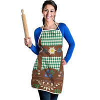 Lederhosen Oktoberfest Apron Green Edelweiss Floral Polka Dots - Wonder Print Shop