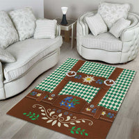 Lederhosen Oktoberfest Area Rug Green Edelweiss Floral Polka Dots - Wonder Print Shop