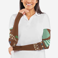 Lederhosen Oktoberfest Arm Sleeves Green Edelweiss Floral Polka Dots - Wonder Print Shop