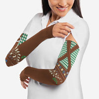 Lederhosen Oktoberfest Arm Sleeves Green Edelweiss Floral Polka Dots - Wonder Print Shop